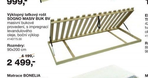 Výklopný latkový rošt SOGNO MASIV BUK BV