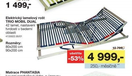 Elektrický lamelový rošt TRIO MOBIL DUAL