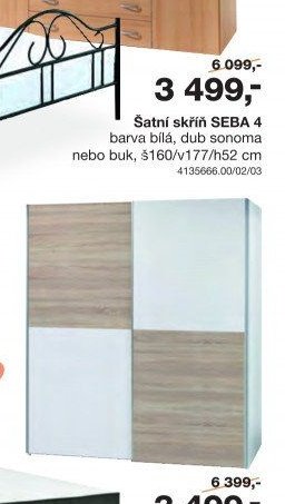 Šatní skříň SEBA 4