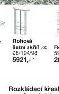 Rohová šatní skříň