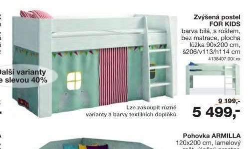 Zvýšená postel FOR KIDS