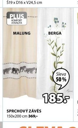 Sprchový závěs MALUNG a BERGA