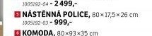 NÁSTĚNNÁ POLICE, 80x17,5x26 cm