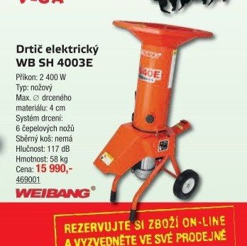 Drtič elektrický WB SH 4003E