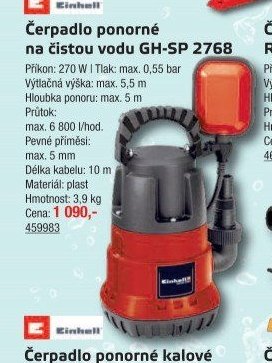 Čerpadlo ponorné na čistou vodu GH-SP 2768