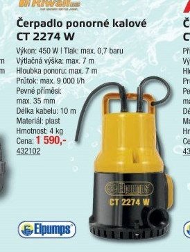 Čerpadlo ponorné kalové CT 2274 W