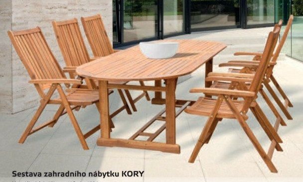 Sestava zahradního nábytku KORY 1x stůl + 4x křeslo
