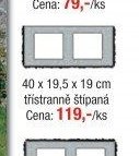 40 x 19,5 x 19 cm třístranně štípaná