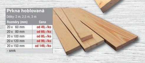 Prkna hoblovaná