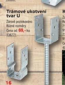 Trámové ukotvení tvar U