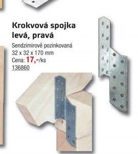 Krokvová spojka levá, pravá