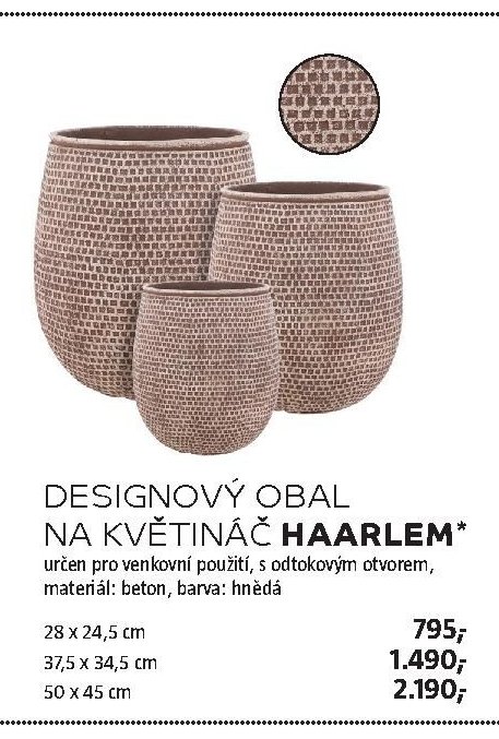 Designový obal na květináč HAARLEM