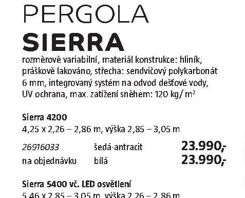 Pergola SIERRA 4200