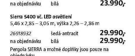 Pergola SIERRA 5400 vč. LED osvětlení