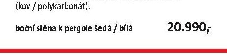 boční stěna k pergole šedá / bílá