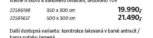 Kazetová markýza 500 x 300 cm