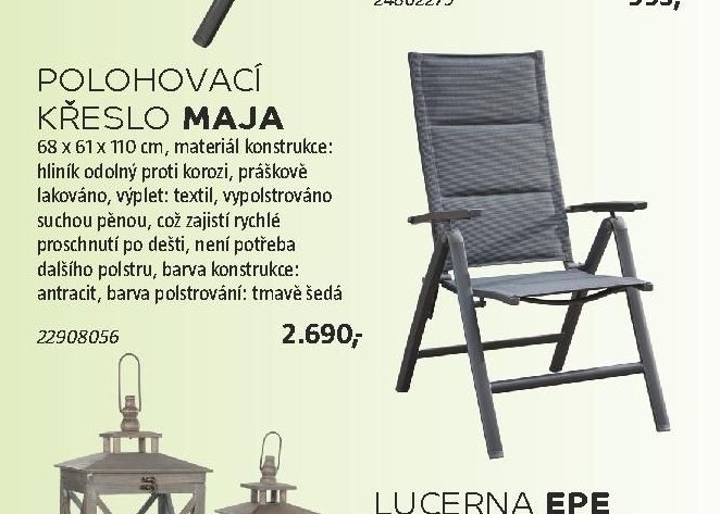 POLOHOVACÍ KŘESLO MAJA