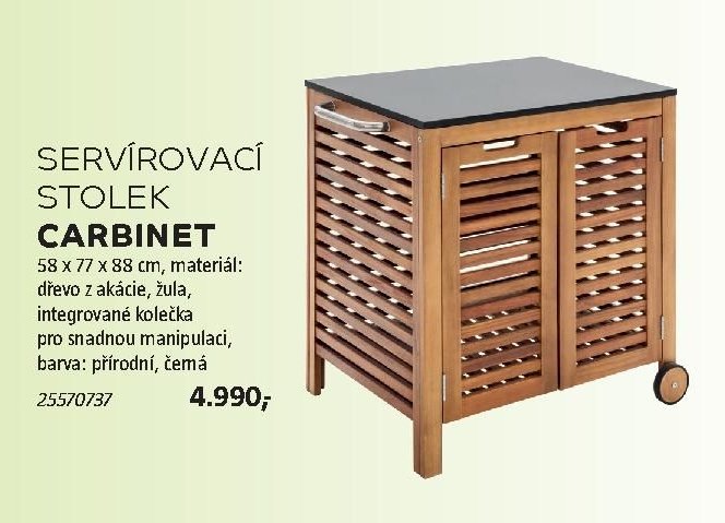 SERVÍROVACÍ STOLEK CARBINET