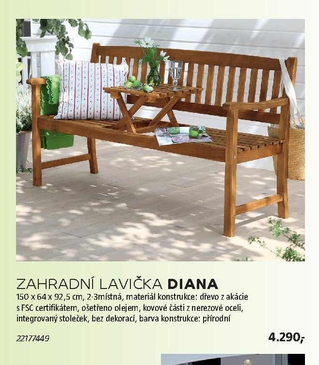 ZAHRADNÍ LAVIČKA DIANA