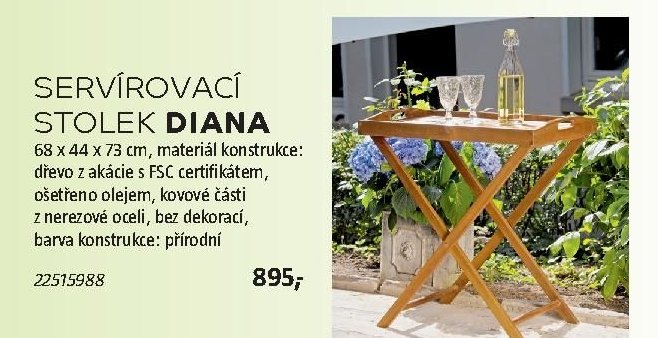 SERVÍROVACÍ STOLEK DIANA