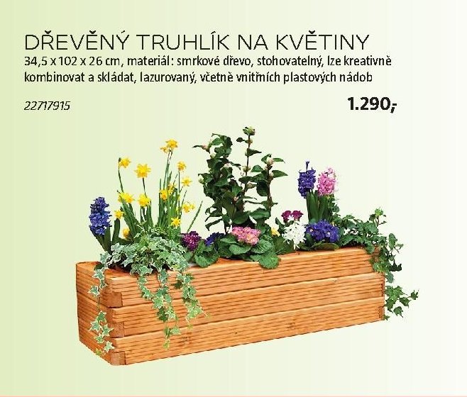 DŘEVĚNÝ TRUHLÍK NA KVĚTINY