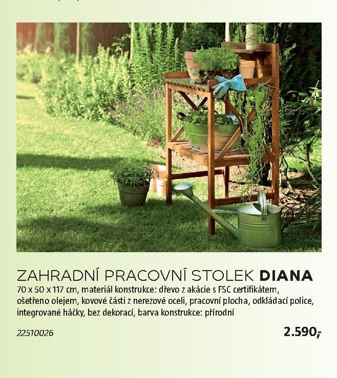 Zahradní pracovní stolek Diana