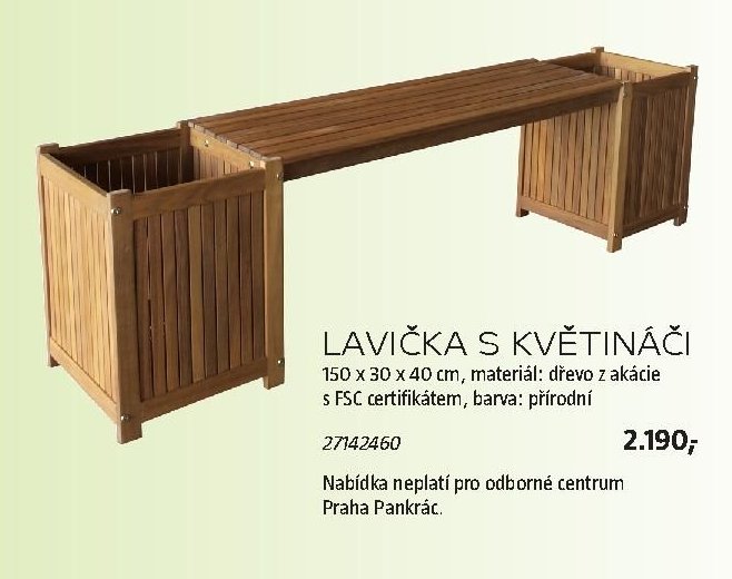 Lavička s květináči