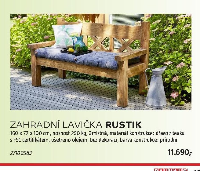 ZAHRADNÍ LAVIČKA RUSTIK