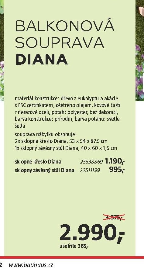 Balkonová souprava Diana