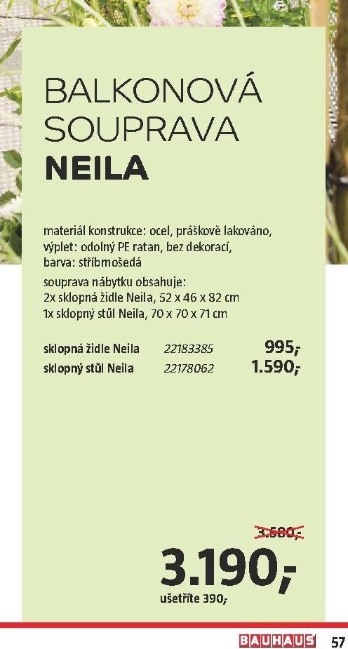 Balkonová souprava Neila