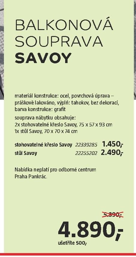 Balkonová souprava Savoy