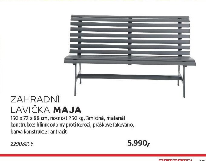 Zahradní lavička MAJA