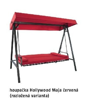 houpačka Hollywood Maja červená (rozložená varianta)
