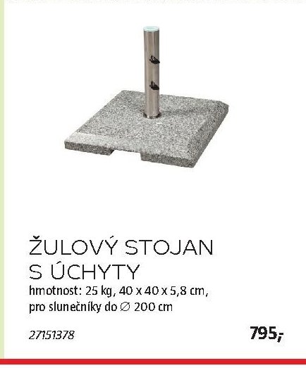 ŽULOVÝ STOJAN S ÚCHYTY (25 kg)