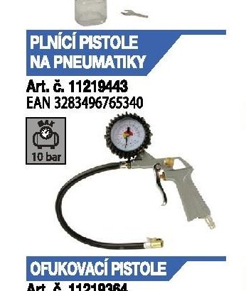 PLNÍCÍ PISTOLE NA PNEUMATIKY