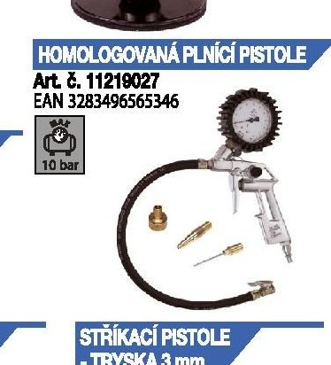HOMOLOGOVANÁ PLNÍCÍ PISTOLE
