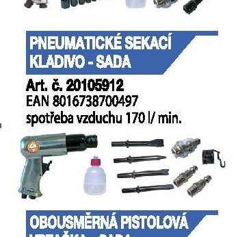 PNEUMATICKÉ SEKACÍ KLADIVO - SADA