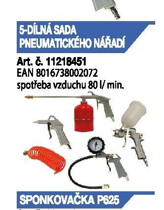 5-DÍLNÁ SADA PNEUMATICKÉHO NÁŘADÍ