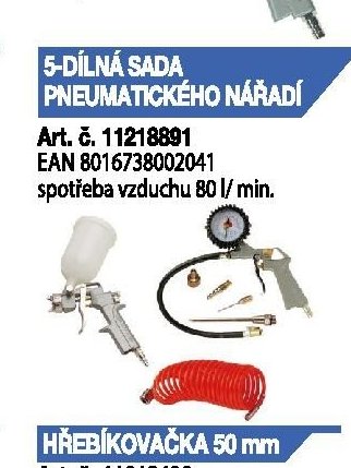 5-DÍLNÁ SADA PNEUMATICKÉHO NÁŘADÍ