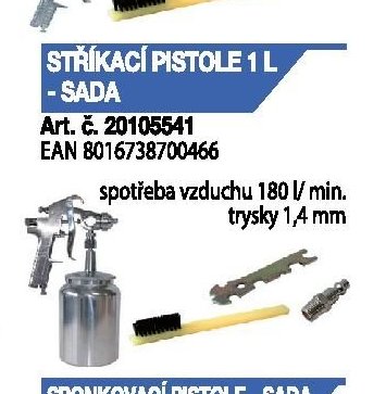 STŘÍKACÍ PISTOLE 1 L - SADA