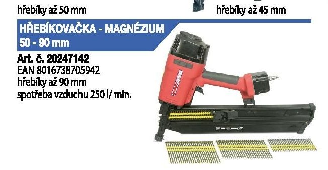 HŘEBÍKOVAČKA - MAGNÉZIUM 50 - 90 mm