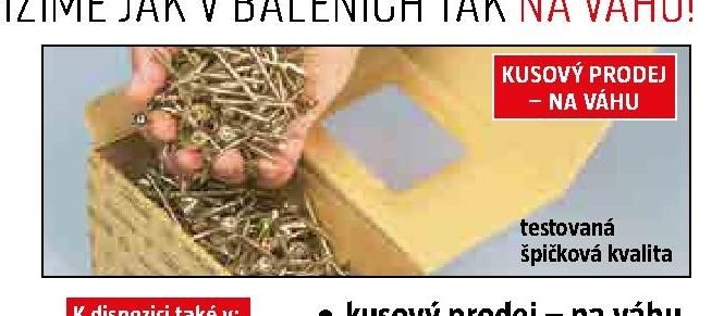 Spojovací materiál (kusový prodej na váhu)