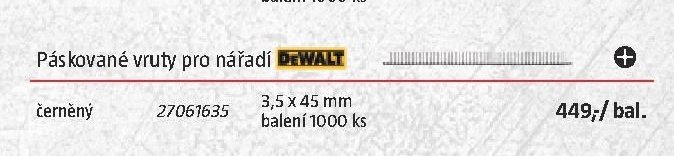 Páskované vruty pro nářadí DeWALT (černěný)