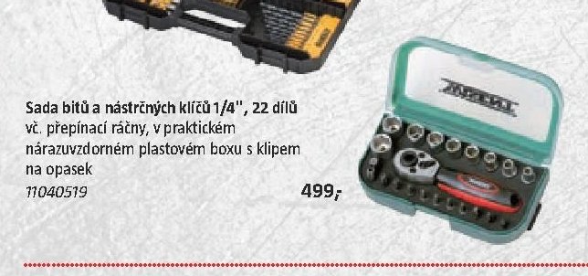 Sada bitů a nástrčných klíčů 1/4