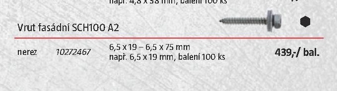 Vrut fasádní SCH100 A2