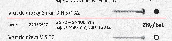 Vrut do drážky 6hran DIN 571 A2