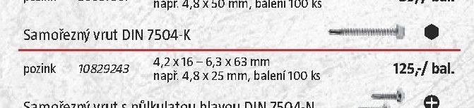 Samořezný vrut DIN 7504-K