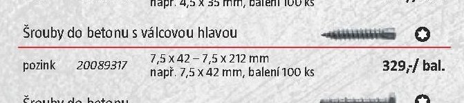 Šrouby do betonu s válcovou hlavou