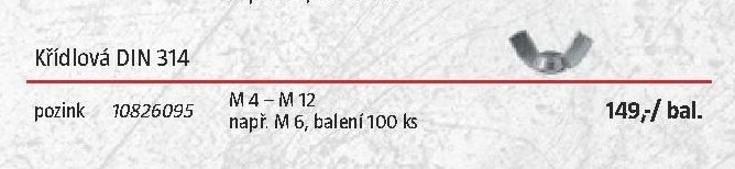 Křídlová DIN 314
