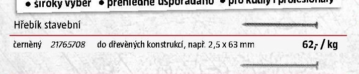 Hřebík stavební černěný
